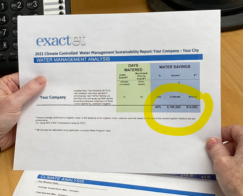 ExactET’s CLIENTS SAVE 330 MILLION LITRES OF WATER (or 27%) IN 2021